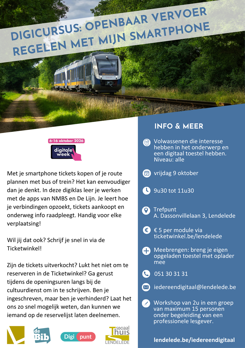Digiklas: Openbaar vervoer met mijn smartphone (De Lijn en NMBS)